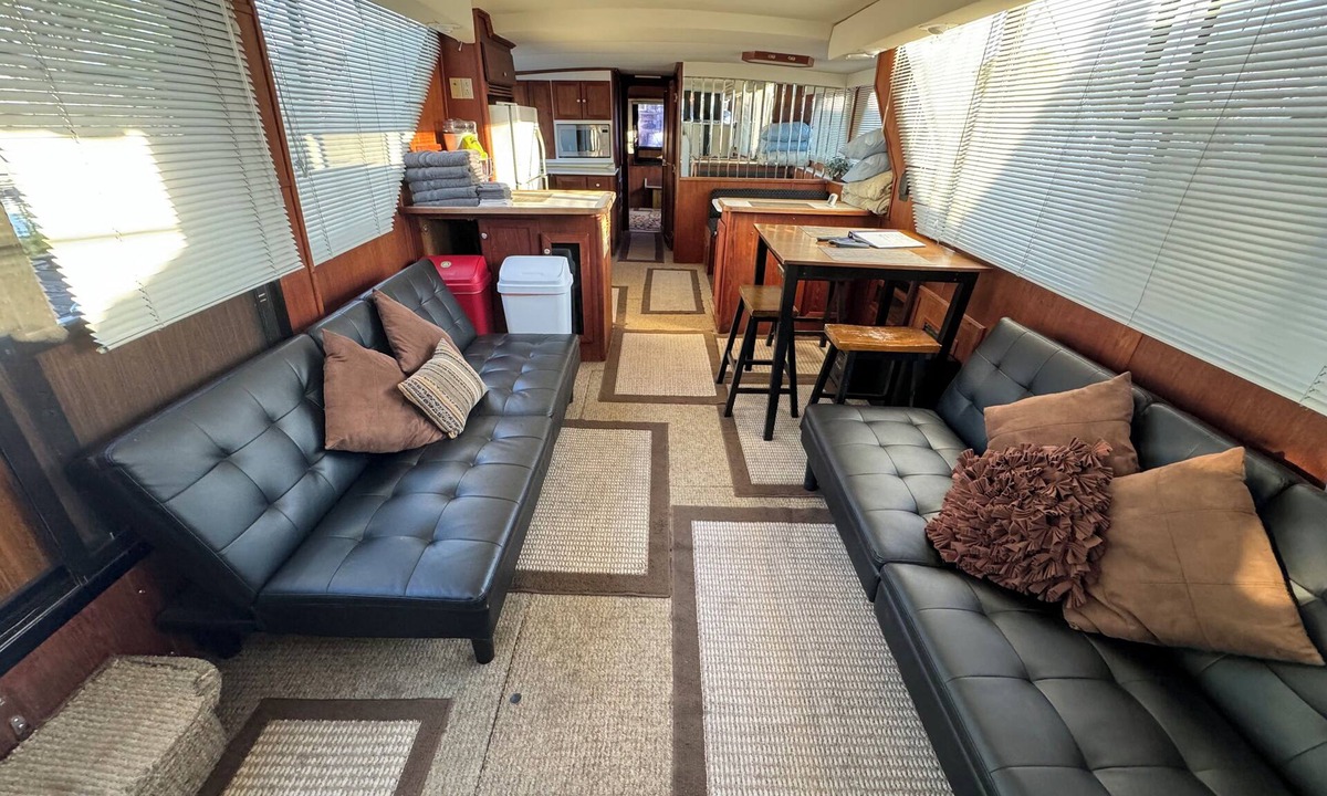 Anchor Bay Harbor Boat Rental | 3 Bedroom, 2 Bathroom, Stationary 60' [sixty ft] House Boat, Sleeps 6