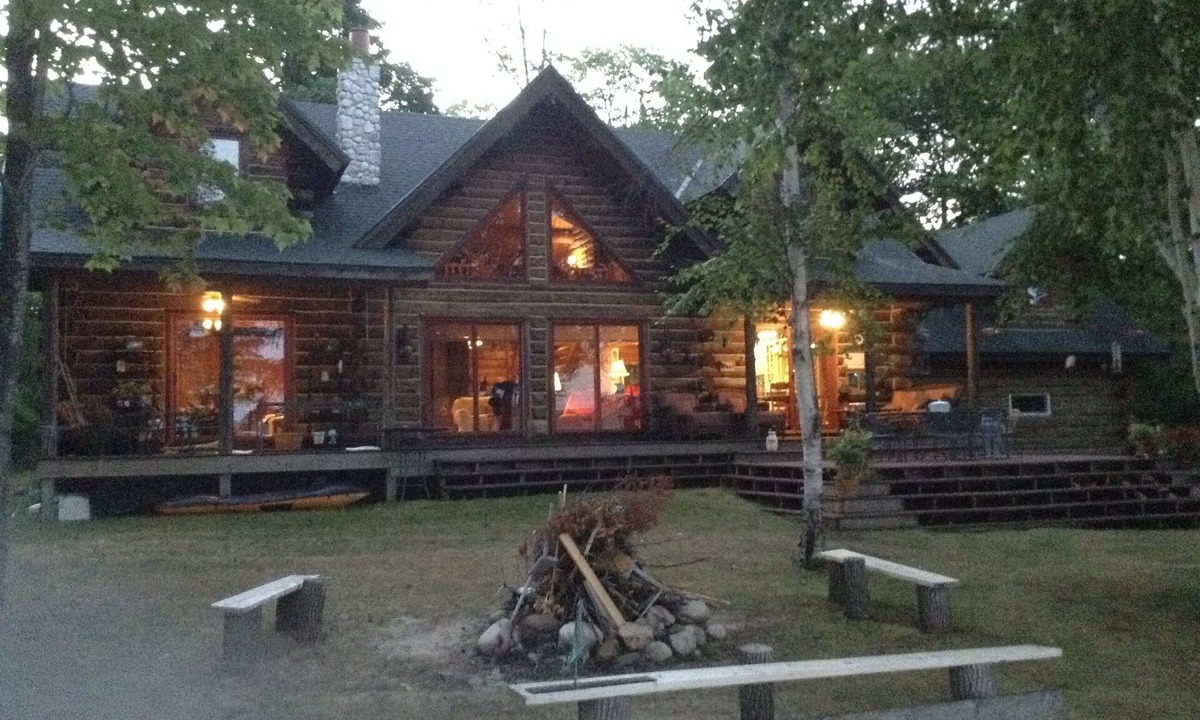 Eveline Township House | Amish Built Custom Design Full Log Home on Lake Nowland