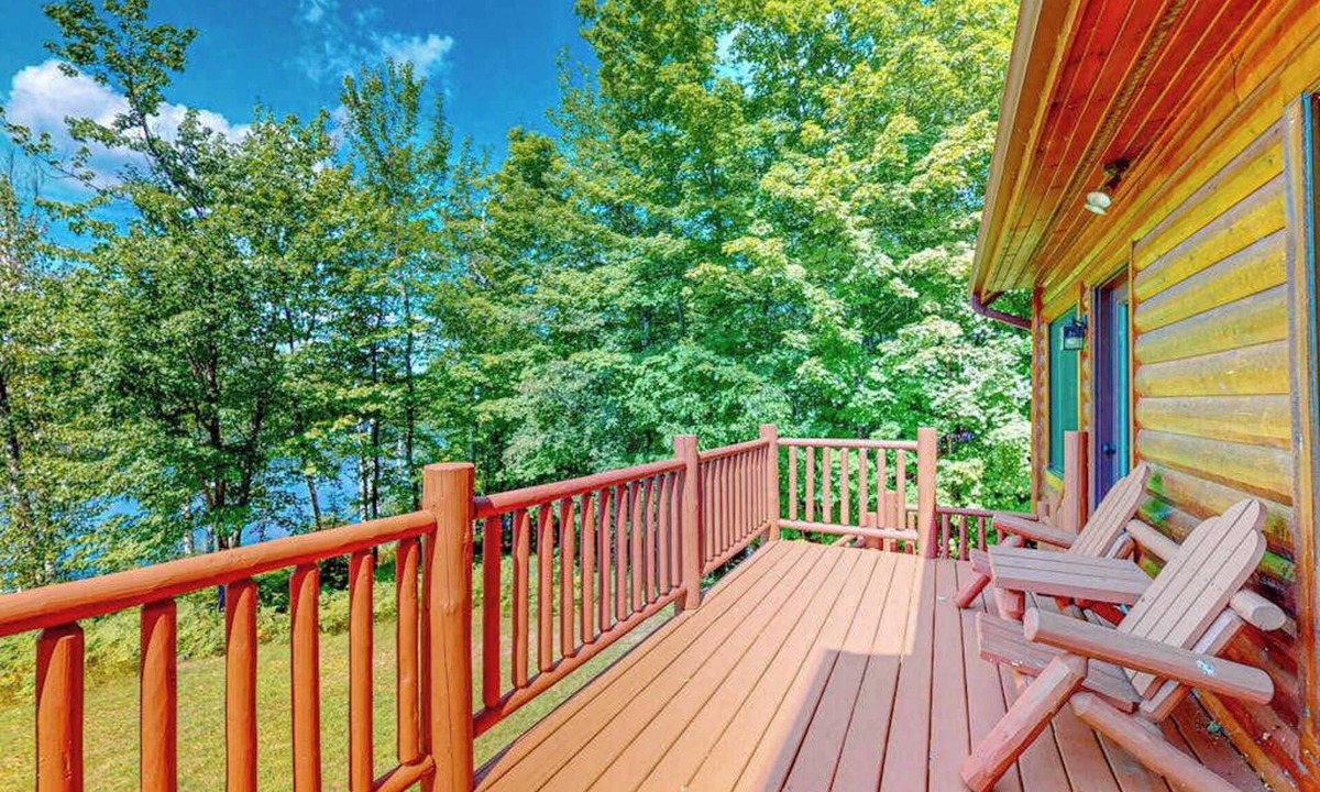 Presque Isle House | Beautiful Lakefront Cabin with a Private Dock, Firepit, and Large Yard!