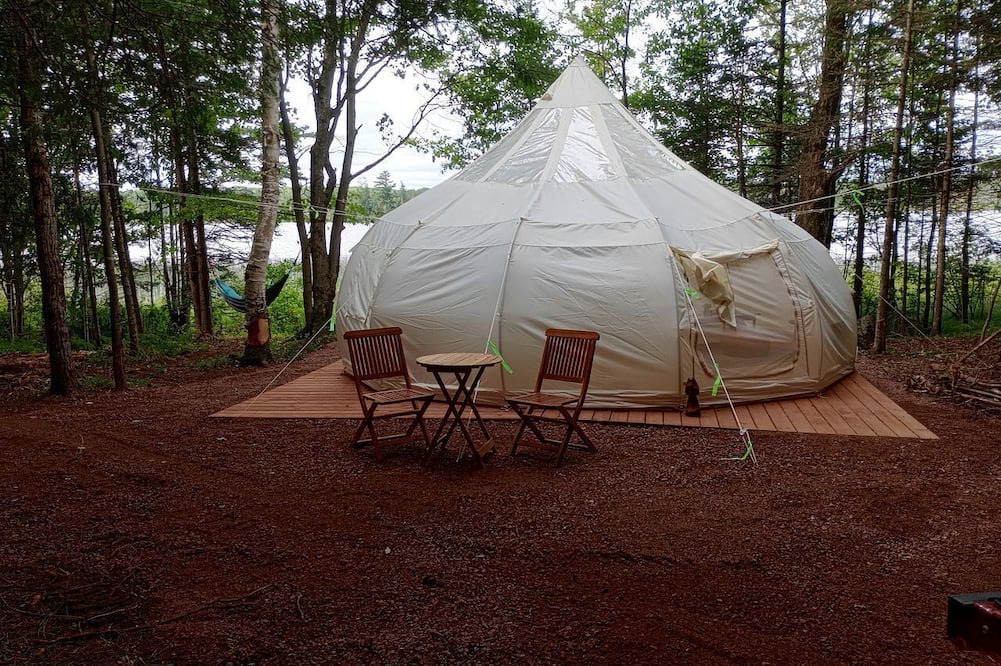 Mellen RV Rental | Charming Lakefront Bell Tent Perfect for a Romantic Escape in Wisconsin