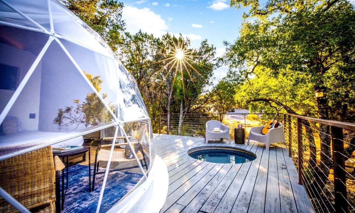 Oatmeal Cabin | Gorgeous Glamping Dome near Marble Falls for Couples Getaways, Texas
