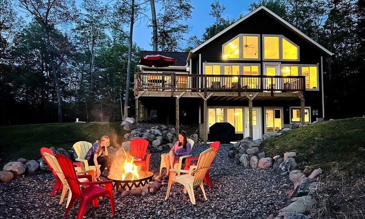 Stone Lake Cabin | Group Lake Cabin with Ping Pong Table Loaded with Kayaks in Wisconsin