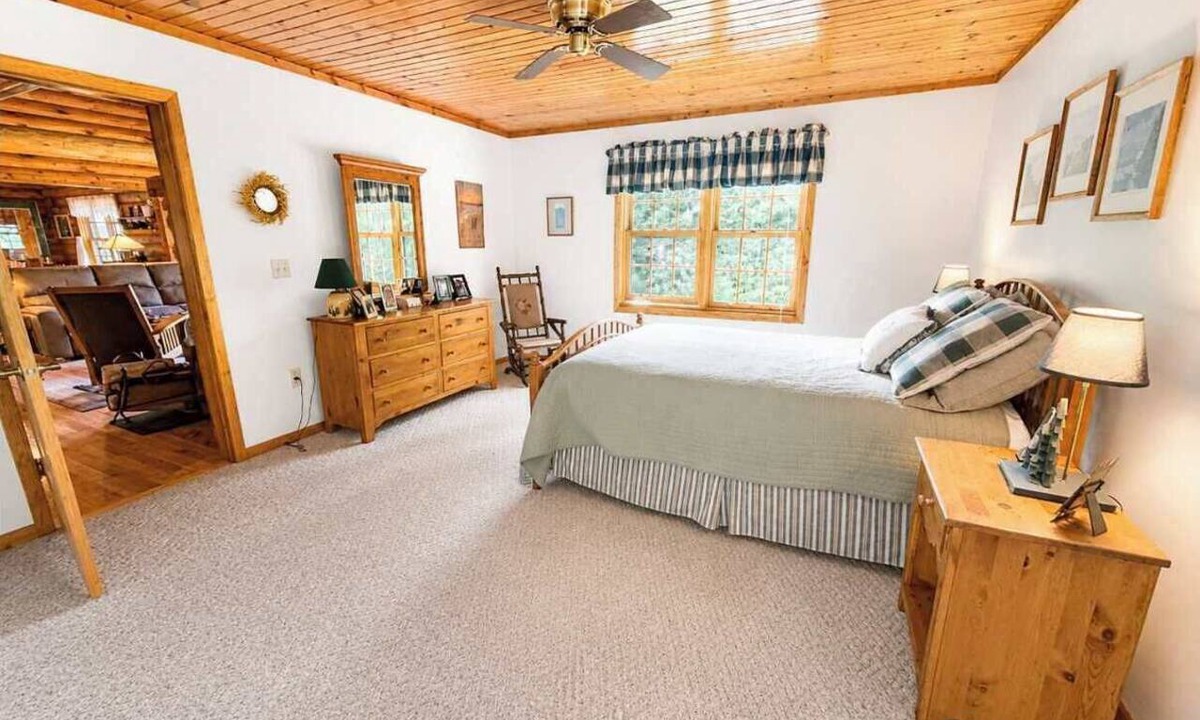 Three Lakes House | Luxury Log Home W Sandy Frontage, Private Dock, Year-Round trails