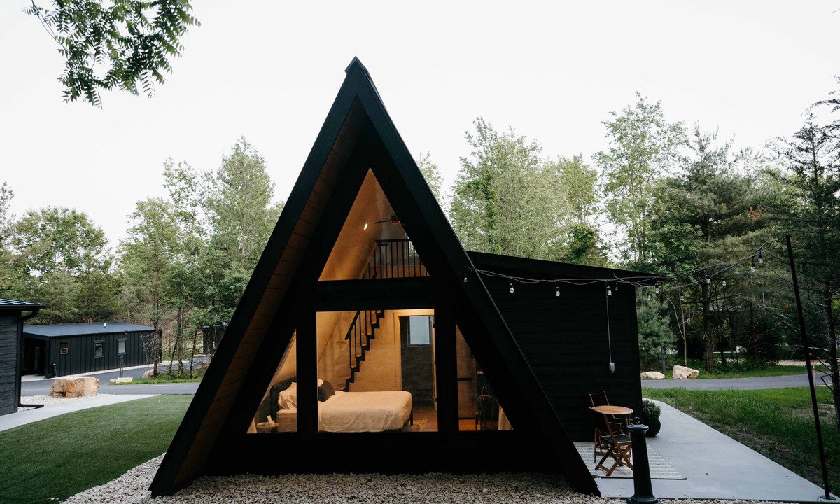 Pepin Cabin | Pine- A-frame cabin nestled on the Woods & Co Weddings + Events property