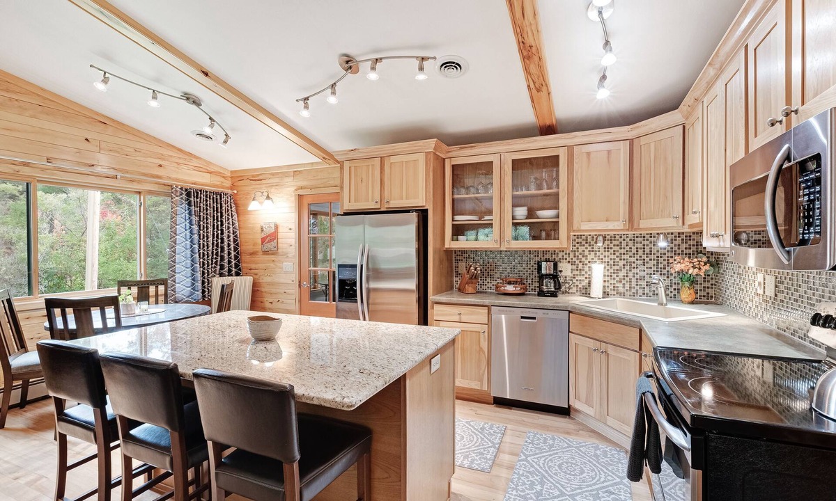 Manitowish Waters House | Private lakefront home with boat dock, fireplace, & generous yard
