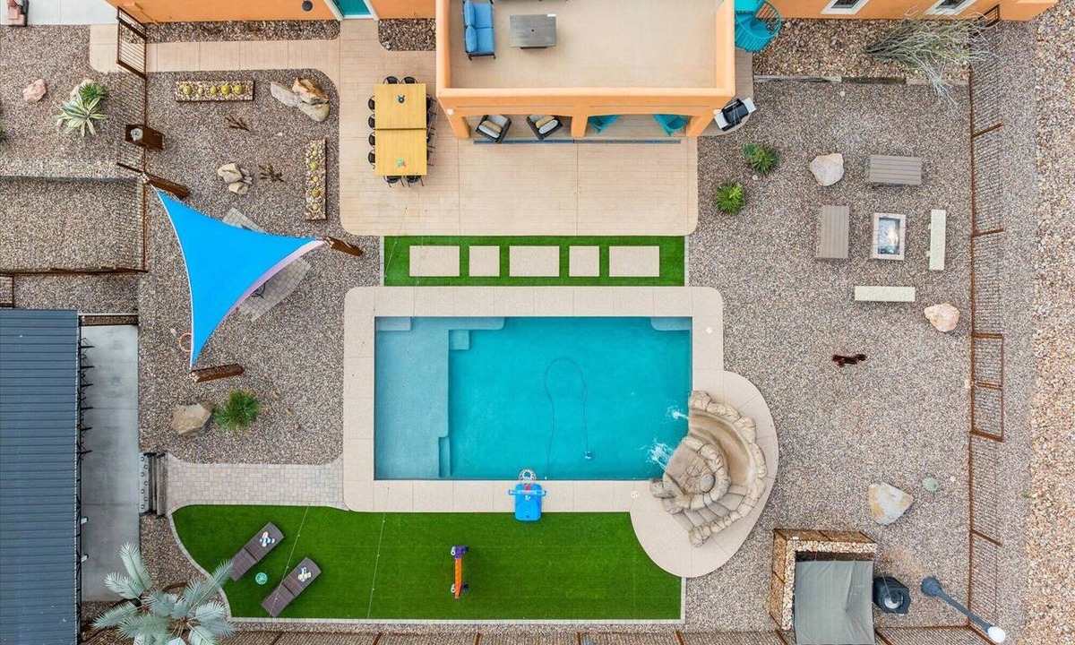 Apache Junction House | Resort-Style Backyard, Heated Pool, Waterslide & Mountain Views