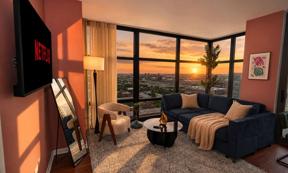 Printers Row Hotel | Skyline Luxury 19th Floor Retreat Near Grant Park