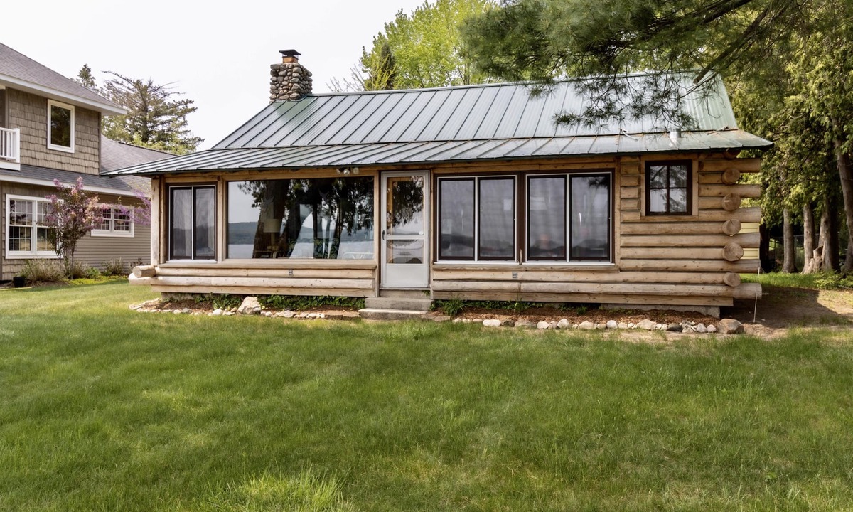 Cedar Cabin | Up North Log Cottage at Memo's Treasure With Private Lake Leelanau Waterfront