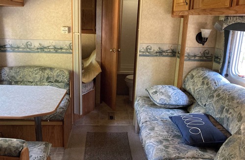Interlochen RV Rental | 29 ft travel trailer on private campground sleeps 7 in Interlochen
