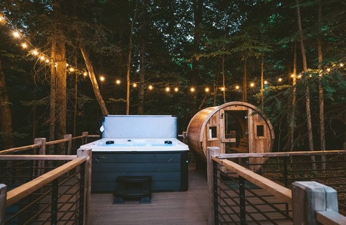 Boyne City Cabin | 6-bdrm 5.5 bath aframe cabin-sauna,hot tub,fire pit,secluded-1.4 miles to lake.