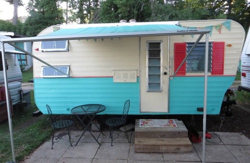 Smyrna House | Adorable vintage flamingo camper