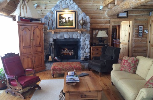 Eveline Township House | Amish Built Custom Design Full Log Home on Lake Nowland