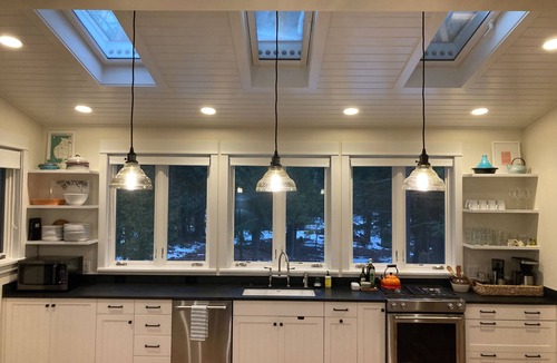Cross Village House | Beach House on 400 ft of private Lake Michigan beach & no stairs.