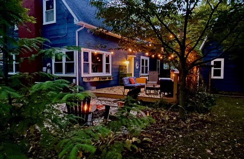 Yellow Springs House | Blue Dream: Romantic Getaway with hot tub, sauna, fireplace. Near downtown.