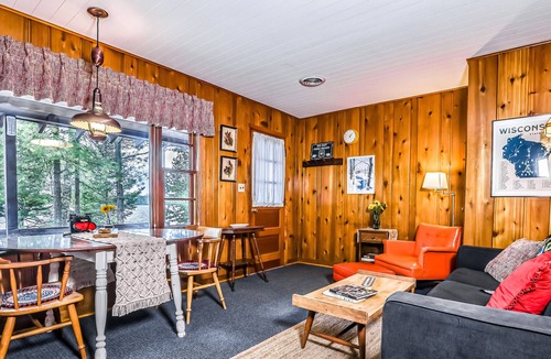 Presque Isle House | Classic, lakefront suite at a vintage resort with communal dock, firepit & views
