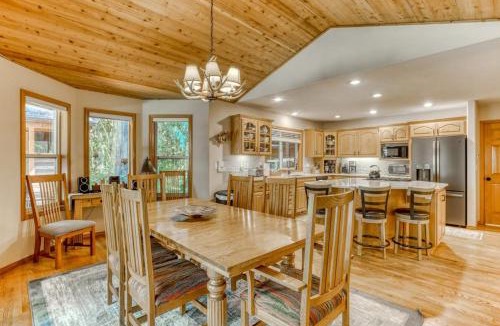 Welches House | Classic riverfront home with great views game room hot tub & modern cabin feel