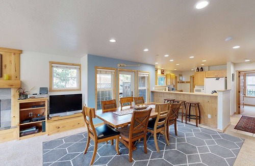 Shorepine Village House | Coastal home walking distance to the beach with outdoor shower and fireplace