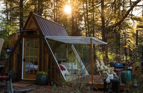 Orderville Cabin | Convertible A-Frame Glamping Cabin @ Private Zion