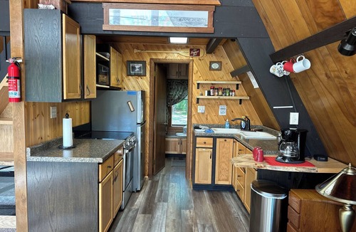 Hayward Cabin | Cozy A-Frame cabin in Hayward on Chippewa Flowage, sleeps 6, RV electrical