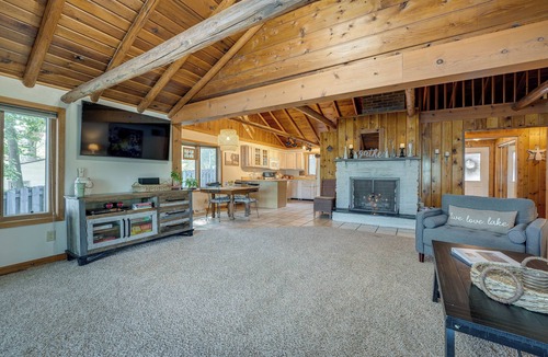 Delton Cabin | Delton Oasis Retreat w/Lake Views & Deck!