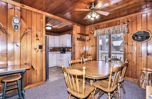 St Germain House | Elbert’s Resort lakeside cabin with dock and Timber’s bar and grill on site!