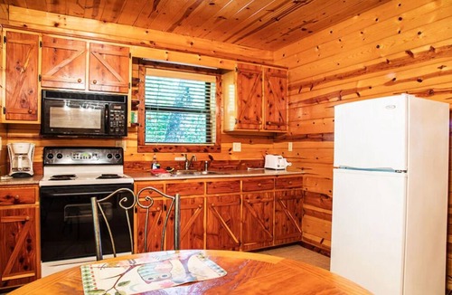 Eureka Springs Cabin | Enchanted Forest Hilltop Hideaway- 1 bedroom Cabin with Jacuzzi tub! Hiking Trail & Cave on property!