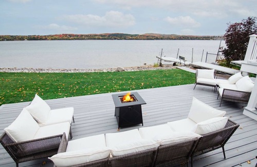 East Jordan House | Escape at the Lake: Hot tub on Lake Charlevoix
