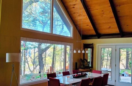 Montague House | Fantastic lake views in woodland/garden setting w/23' ceilings, firepit/chimenea