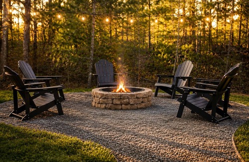 Pentwater House | Fire pit Outdoor Vibe Beach Gear Clean Design