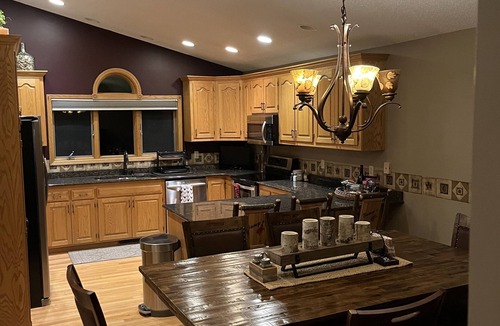 Webster House | Inviting 4BR/3Bath Home w/hot tub on crystal clear Devil's Lake in Webster, WI