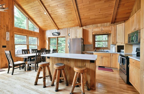 Clam Lake Cabin | Lakefront Cabin w/Pool Table+Waterfall: Northwoods Nostalgia + Modern Amenities
