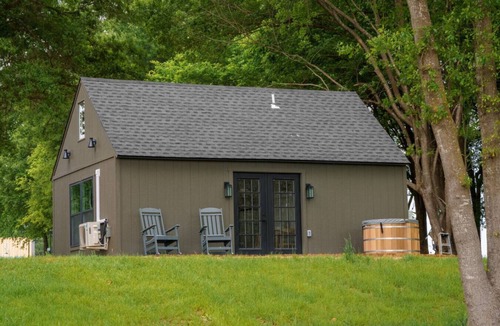 Jewett Cabin | Limestone Fields: 16-Acre Lake Farm Retreat, 10 Cabins, Sleeps 26, Soaking Tubs!