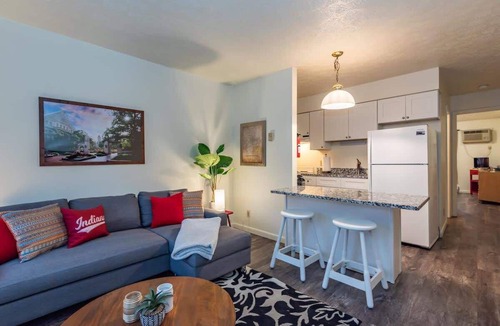 Bloomington Apartment | Maple Row Apartment: Perfect for Game Day!