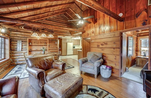 Mason County Cabin | Michigan Log Cabin w/Pere Marquette River Views