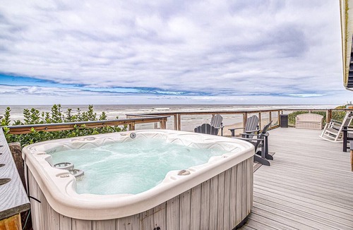 South Beach House | Oceanfront Luxury: Hot Tub, 98" Theater, Game Room & Direct Beach Access