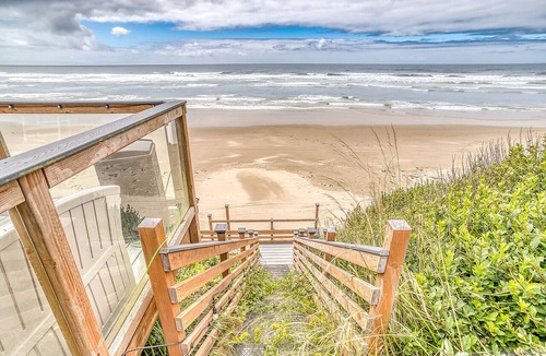 South Beach House | Oceanfront Luxury: Hot Tub, 98" Theater, Game Room & Direct Beach Access