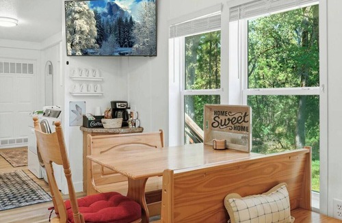 North Fork House | Private Creekside Cabin Hot Tub Sauna Views