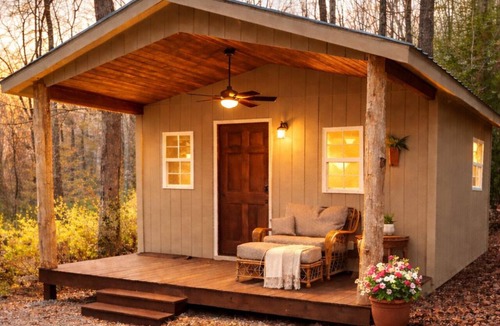 Jamestown Apartment | Private romantic Tiny Home King bed Jamestown