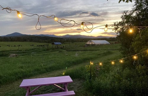 Westport RV Rental | Rustic Bell Tent on Working Farm in New York with Views of the Adirondacks