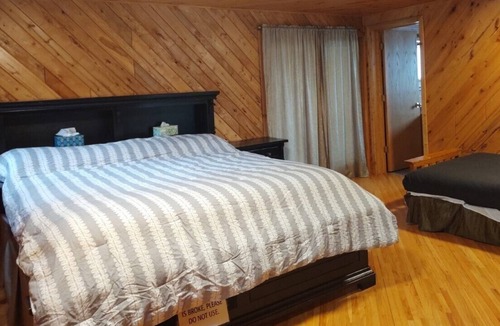 Pine Lake Township House | Rustic Log Lodge Secluded acres with private lake & pond