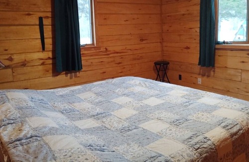 Pine Lake Township House | Rustic Log Lodge Secluded acres with private lake & pond