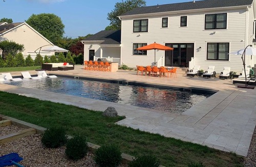 Greenport West House | Secluded luxury property with pool and easy walkable access to private beach