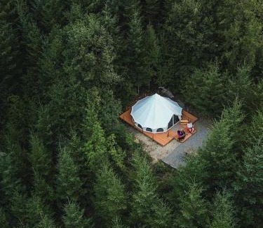 Carson Other | Spacious Bell Tent with Private Deck & Forest Access near Carson, Washington