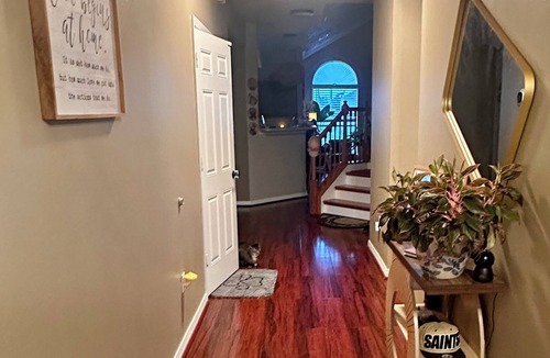 Timberlane House | Spacious comfortable King room. Work-friendly. High-speed internet w/50" TVs