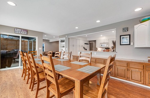 Olympia House | Sprawling lakefront property with kayaks, large deck, game table, & fireplace