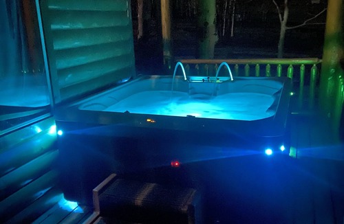 Mammoth Creek Cabin | The Bison at Panguitch Lake - Secluded Master and private hot tub