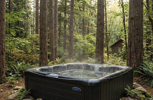 Marinette Cabin | The Maple. New 4 room, 2 bath cabin on Menonminee River w/fireplace, hot tub.