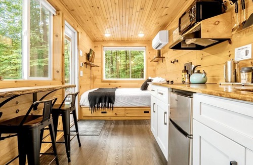 Todd Cabin | Tiny Luxe Living: Todd, NC Retreat with Hot Tub and Breathtaking Deck Views