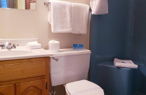 Ironwood Cabin | Unique, Private guestroom inside the Lodge at North Ironwood Acres resort with TWO QUEEN beds and two small bathrooms. DOG FRIENDLY!