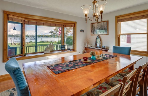 Newaygo House | Waterfront Michigan Home w/ Dock & Game Room!